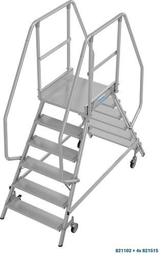 Krause platformladder van aluminium, verrijdbaar, 2 x 6 treden, aan beide zijden beklimbaar, conform EN 131-7, 312173