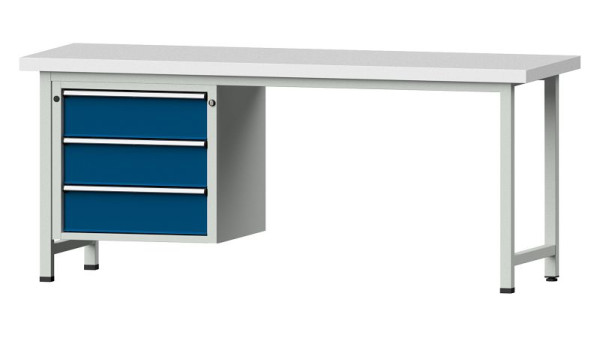 ANKE werkbanken combinatie werkbank, model 726 V, 2000 x 700 x 850 mm, RAL 7035/5010, KSP 50 mm, 410.750