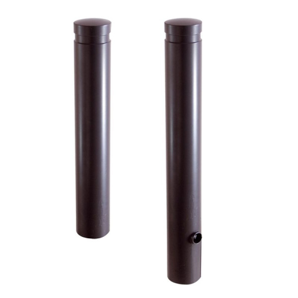 Stone HGS tuinpaal Ø 120 mm van sterkwandig aluminium met siergroef, 900 mm vast, voor pluggen, wit met rode lichtlijsten, 3 oogjes (90°), 40121pbsonder-rw-3