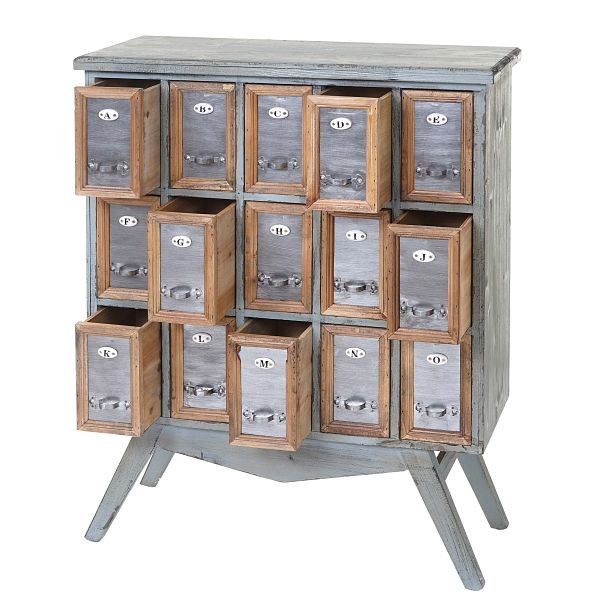 Mendler apothekerskast HWC-A43, dressoir, massief dennenhout vintage shabby look 94x73x32cm, 57074