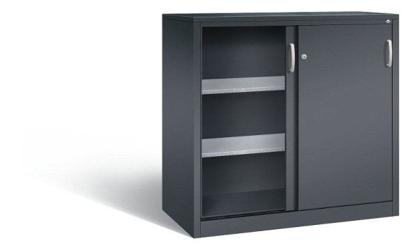 C+P schuifdeurkast Acurado, H1200xB1200xD600mm, kleur: zwart-grijs, beugelgreep, 2067-09 S10041
