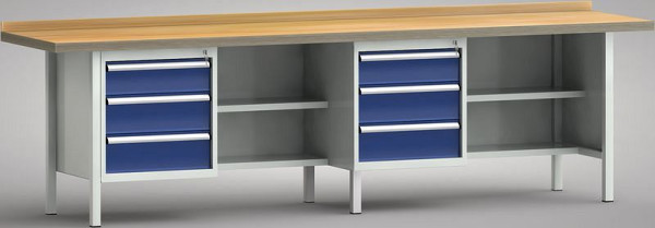 KLW standaard werkbank - 3000 x 700 x 840 mm L x D x H, WS388N-3000M40-E1630