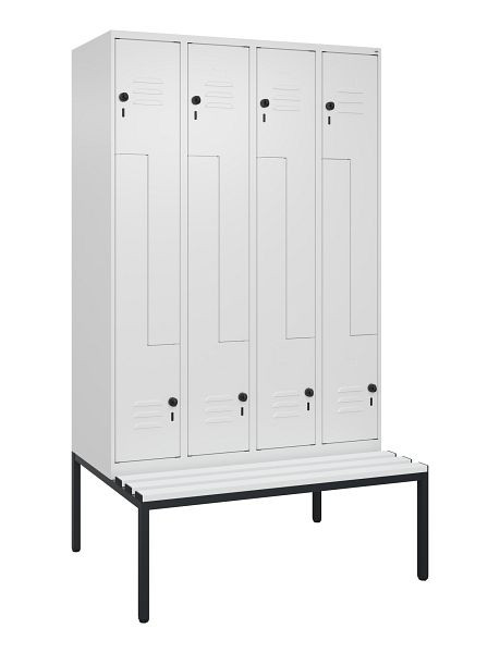 C+P Z-Spind Classic PLUS, met onderbank, 8 vakken, 2120x1200x815mm, 9016/9016, draaigrendel, 0800537-408 S10044