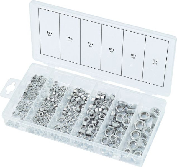 KS Tools assortiment RVS moeren, metrisch, 300 stuks, 970.0450