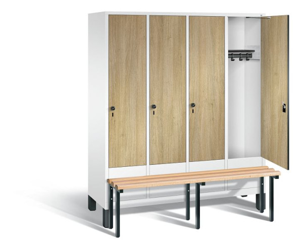 C+P garderobe Evolo, H1850xB1590xD815mm, kleur: verkeerswit / decor eiken Sereno, 48030-42 S10128