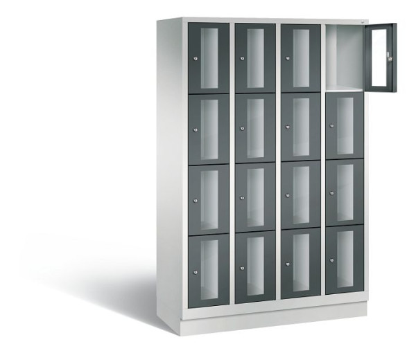 C+P lockerkast Classic, H1800xB1190xD500mm, kleur: lichtgrijs / antracietgrijs, 8020A404 S10024