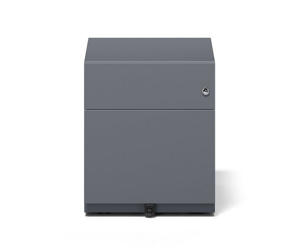 Bisley rolcontainer Note™ met handgreeplijst, 1 universele lade, 1 HR lade, antracietgrijs, NWA59M7SF634