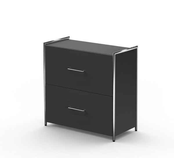 Kerkmann dressoir breed, met 2 laden voor 2 OH, Artline, B 800 x D 380 x H 780 mm, antraciet, 13799113