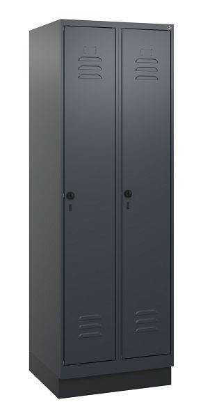 C+P luierkluis Classic PLUS met middenwand, bodem, 2 vakken, 1800x600x500mm, 7016/7016, veiligheidsdraaigrendel, 0800207-20F S10012