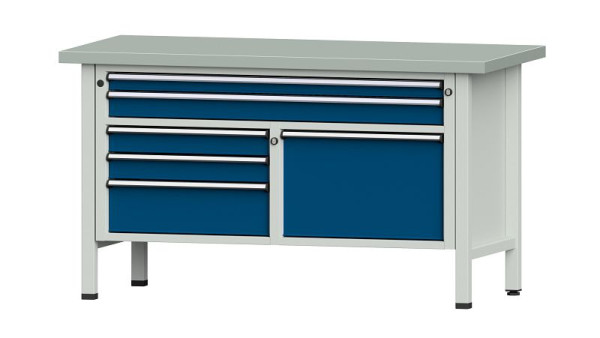 ANKE werkbanken kistwerkbank, model 257 V, 1500 x 700 x 840 mm, RAL 7035/5010, ZBP 40 mm, 304.124
