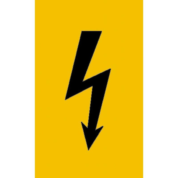 Stein HGS HGS elektrische markering/waarschuwingsbord spanningssymbool (zwarte flits), 18 x 37 mm / folie, vel van 20, 30.0576