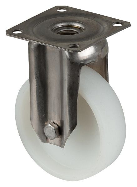 BS rollen RVS apparatenrol, wielbreedte 23 mm, wiel-Ø 75 mm, draagvermogen 60 kg, glijlager, plaat, verpakking: 2 stuks, G110.A90.076