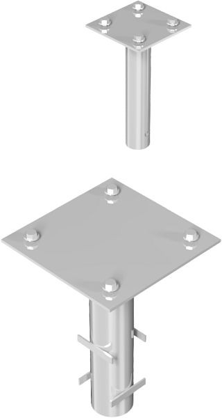 Schakenset grondhulzen voor betonverankering voor de hoofd- en steunpalen van de slagboom type 415 inclusief schroeven, 415_92