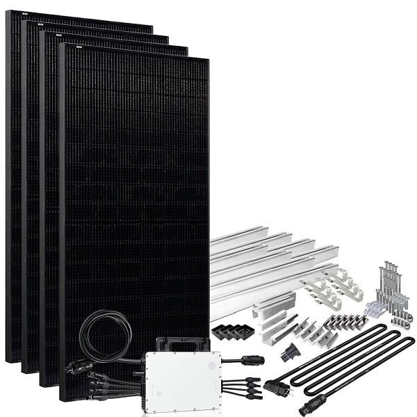 Offgridtec Solar-Direct 1640W HM-1500 zonnestelsel Volledig Zwart Schuko aansluiting - 5m aansluitkabel - beavertail montagekit, 4-01-014535-007