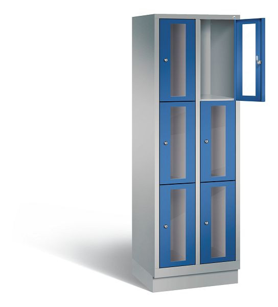 C+P lockerkast Classic, H1800xB610xD500mm, kleur: wit aluminium / gentiaanblauw, 8020A203 S10011