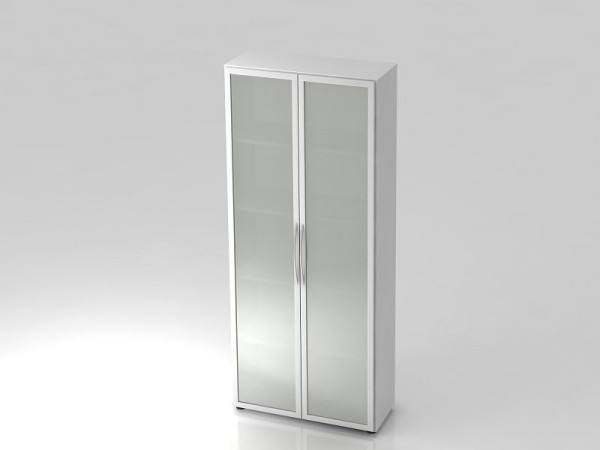 Hammerbacher vitrinekast 5OH 34, 6cm diepe beugelgreep wit, 80x34,9x188 cm (BxDxH), V4200/W/S/BM