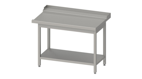 Stalgast afvoertafel "Pro", korfgeleiding met afschot, voet 1700x750x880mm, opzetzijde rechts, met opstaande rand, gelast, VAL17711RA