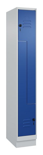 C+P Z-Spind Classic PLUS, C Z-Spind, Classic PLUS, Sockel, 2 Abteile, 1950x300x500mm, 7035/5010, Drehriegel, 080023-102 S10003