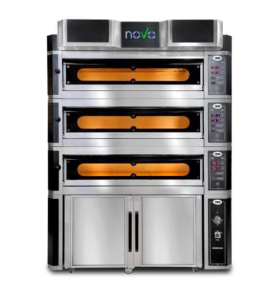 GMG Nova pizzaoven inclusief afzuigkap & rijskast - binnenisolatie van steenwol & vuurvaste steen, 3x 8,0 kW 400V, PFN - 10570 - 3M
