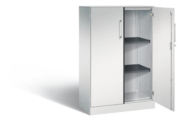 C+P vleugeldeurkast Asisto, H1310xB800xD435mm, kleur: lichtgrijs, beugelgreep, 3 niveaus, 141033-000 S10144