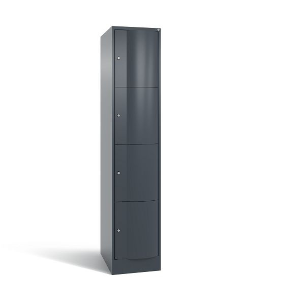 C+P XL-Schließfachschrank Resisto, 4 Fächer, H1950B396T640 mm, Anthrazit, 8470-173 S10036
