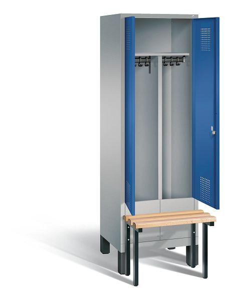 C+P zwart wit kastje Evolo, H1850xW610xD815mm, kleur: wit aluminium / gentiaanblauw, 48032-20 S10101