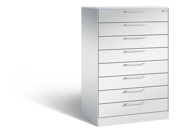C+P ladekast Asisto, H1310xB800xD600mm, kleur: lichtgrijs, beugelgreep, 146223-800 S10034