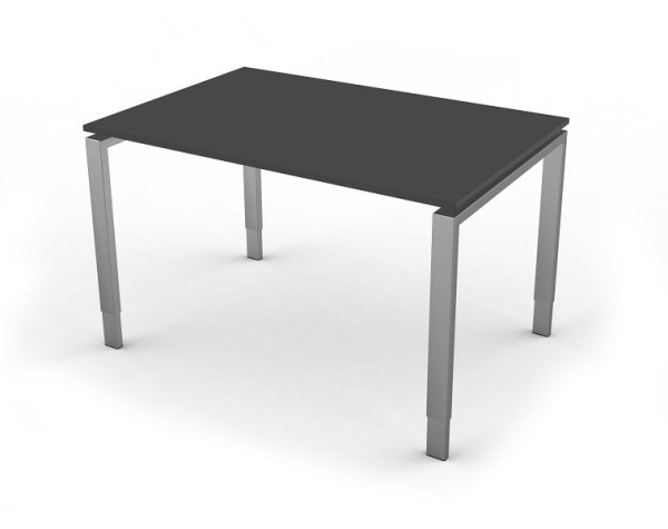 Kerkmann bureau met 4-pootsframe, vorm 5, B 1200 x D 800 x H 680-820 mm, antraciet, 11416013