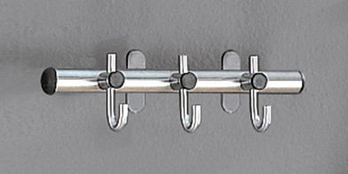 Kerkmann Arte wandkapstok, 3 haken, B 450 x D 160 x H 120 mm, roestvrij staal, 32687981