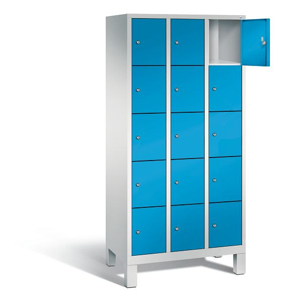 C+P lockerkast Evolo, H1850xB900xD500mm, kleur: lichtgrijs/lichtblauw, 48010-305 S10035