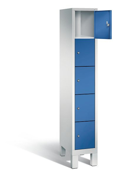 C+P lockerkast Evolo, H1850xB320xD500mm, kleur: lichtgrijs / gentiaanblauw, 48010-105 S10030