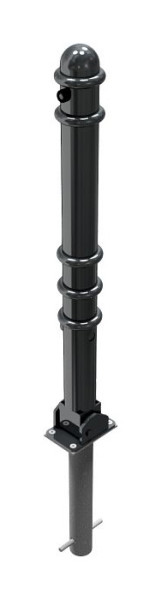 Schake slagboomstijl paal serie 479B Ø 76 mm, opklapbaar, zelfvergrendelend slot voor inzetting in beton, 479FUHB