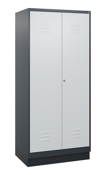 C+P luierkluis Classic PLUS, dubbele locker, onderbouw, 2 vakken, 1800x800x500mm, 7016/7035, cilinderslot, 0800227-22P S10028