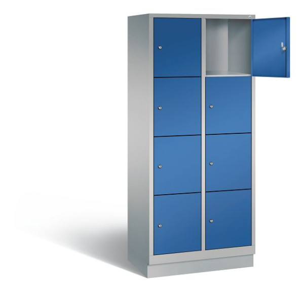 C+P lockerkast Evolo, H1800xW810xD500mm, kleur: wit aluminium / gentiaanblauw, 48020-224 S10185
