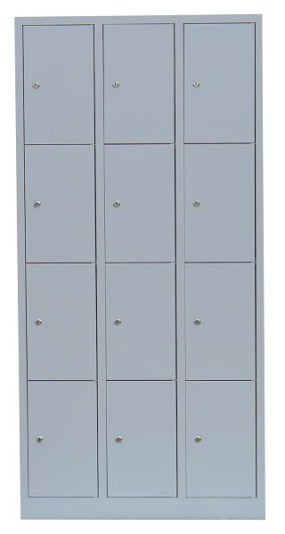 Lüllmann stalen compartimentenkast, 1800 x 885 x 500 mm, lichtgrijs/lichtgrijs, 520430
