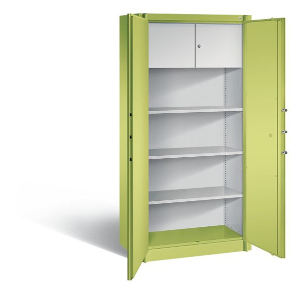 C+P brandbeveiligingskast Certos, H1950xW930xD500mm, kleur: Viridin groen / Viridin groen, handgreep, 4 OH, 1170-100 S10181