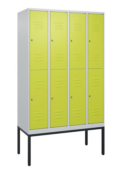 C+P dubbeldekskast Classic PLUS, frame, 4 vakken, 2120x1200x500mm, 7035/0024, cilindersloten, 0803307-40 S10025
