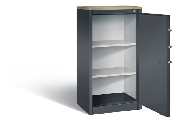 C+P brandwerende kast Certos, H1226xB650xD500mm, kleur: zwart-grijs, dagschoot, 3 OH, 1160-000 S10421