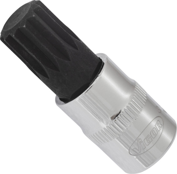 VIGOR-schroevendraaierbit, hol vierkant 10 mm (3/8 inch), inwendig meertands profiel XZN, M14, lengte: 48 mm, voor handbediening, V6112