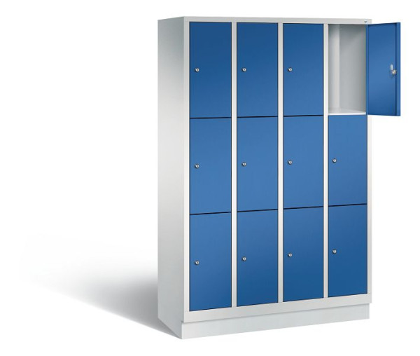 C+P lockerkast Evolo, H1800xB1190xD500mm, kleur: lichtgrijs / gentiaanblauw, 48020-403 S10000