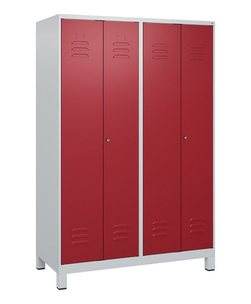 C+P luierkluis Classic PLUS SW, voeten, 4 vakken, 1800x1200x500mm, 7035/3003, cilindersloten, 0800127-40 S10016