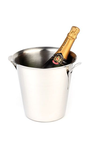 APS wijn/champagnekoeler, Ø 21 cm, hoogte: 21 cm, 3,5 liter, RVS, buitenkant gepolijst, binnenkant mat, stevige handgrepen, rolrand, 36025