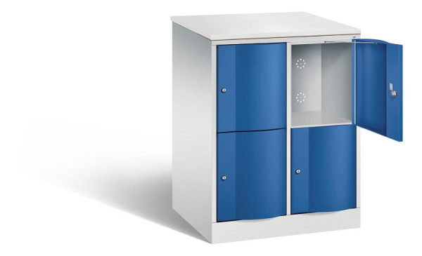 C+P XL lockerkast Resisto, H1077xB772xD640mm, kleur: lichtgrijs / gentiaanblauw, 8472-273 S10049