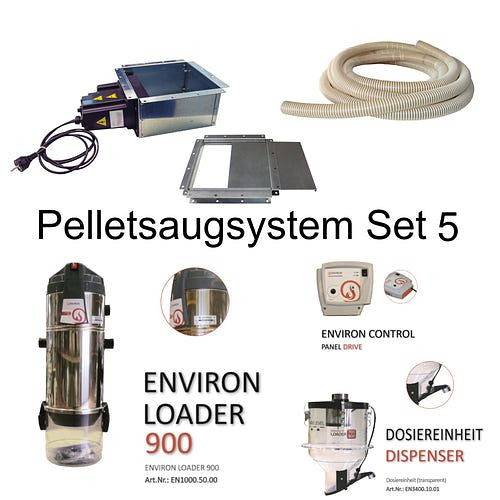 Environ pelletaanzuigsysteem set 5 - pelletverwijdering via gemotoriseerd mondstuk, PESET5