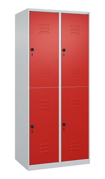C+P Doppelstöckiger Spind Classic PLUS, 2 Abteile, 1850x800x500mm, 7035/3020, Drehriegel, 080300-22 S10002