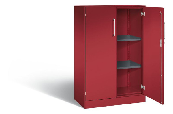 C+P vleugeldeurkast Asisto, H1310xB800xD435mm, kleur: robijnrood, beugelgreep, 3 niveaus, 141033-000 S10187