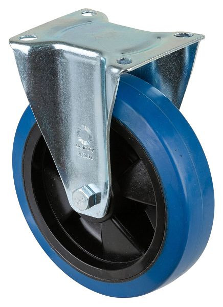 BS rollen transportrol, vaste rol, wielbreedte 50 mm, wiel-Ø 200 mm, draagvermogen 300 kg, blauwe elastische banden, kunststof, kogellagers, L410.B62.201