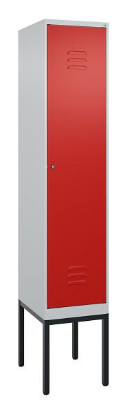 C+P luierkluis Classic PLUS met middenwand, frame, 2120x400x500mm, 7035/3020, cilinderslot, 0800307-12F S10017
