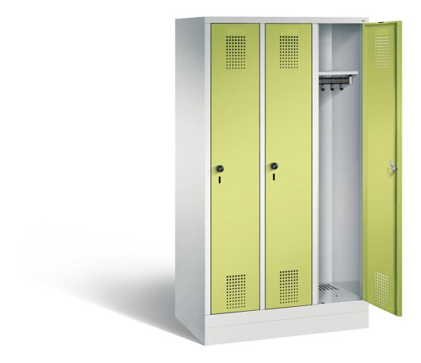 C+P schoollocker Evolo, H1600xB900xD500mm, kleur: lichtgrijs / virid groen, 480206-30 S10049
