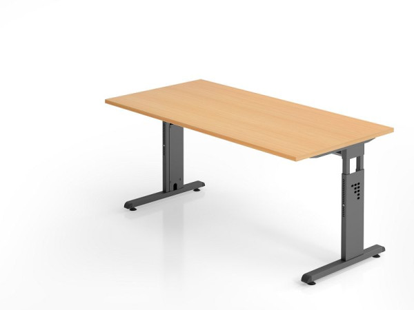 Hammerbacher bureau OS16, 160 x 80 cm, blad: beuken, 25 mm dik, 2 mm ABS rand, rechthoekige vorm, VOS16/6/G